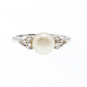 Sky Jewelry Серебряное кольцо с жемчугом и фианитом