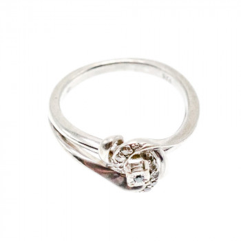 Sky Jewelry Серебряное кольцо с голубым и белым топазом