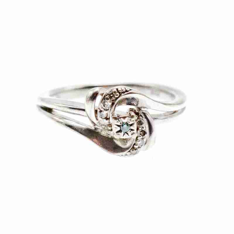 Sky Jewelry Серебряное кольцо с голубым и белым топазом