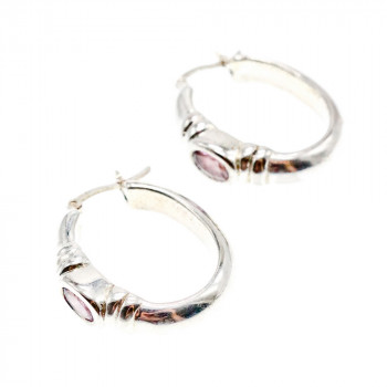 Sky Jewelry Серебряные серьги с аметистом  Классика