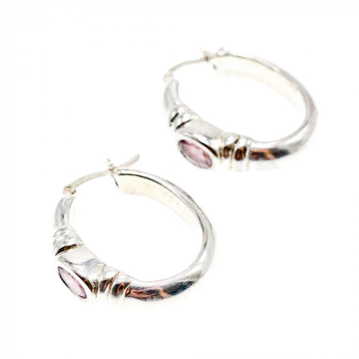 Sky Jewelry Серебряные серьги с аметистом  Классика