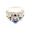 Sky Jewelry Серебряное кольцо с жемчугом и сапфиром