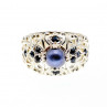 Sky Jewelry Серебряное кольцо с жемчугом и сапфиром