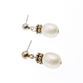 Sky Jewelry Серебряные серьги  с жемчугом