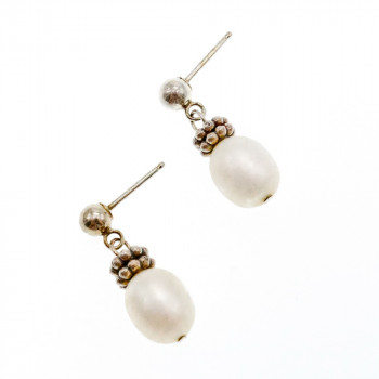 Sky Jewelry Серебряные серьги  с жемчугом