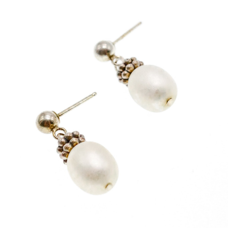 Sky Jewelry Серебряные серьги  с жемчугом