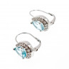 Sky Jewelry Серебряные серьги с топазом и фианитами