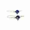 Sky Jewelry Золотые серьги с сапфиром и бриллиантом