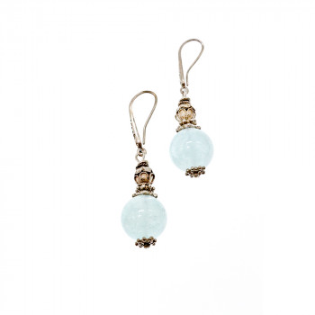 Sky Jewelry Серебряные серьги с агатом Настроение