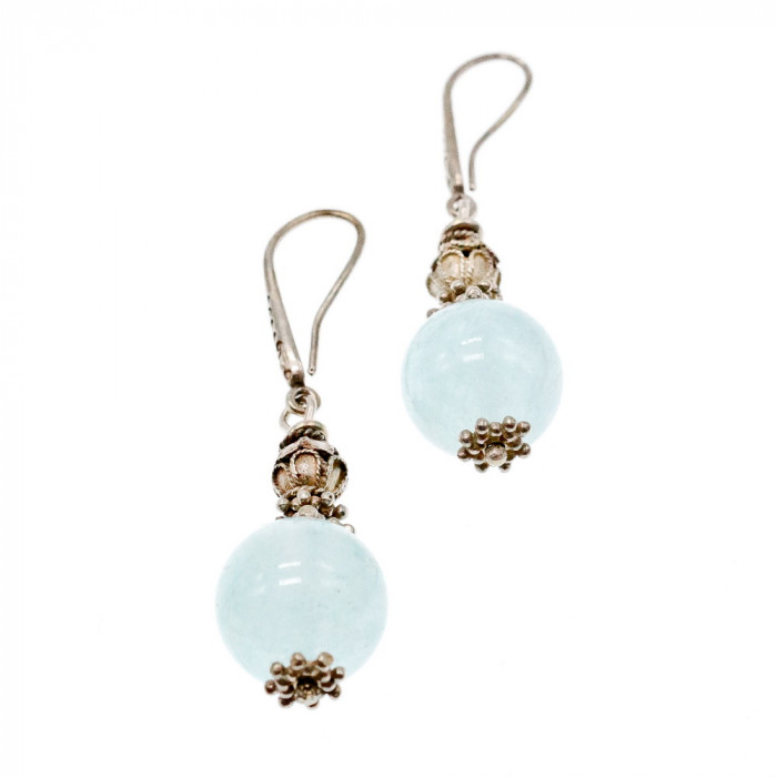 Sky Jewelry Серебряные серьги с агатом Настроение