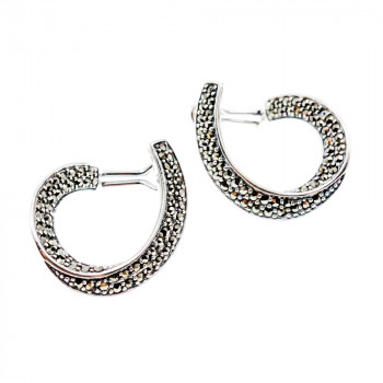 Sky Jewelry Серебряные серьги с марказитом  Удовольствие