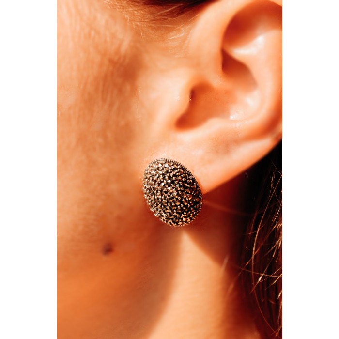 Sky Jewelry Серебряные серьги с марказитом  Любовь