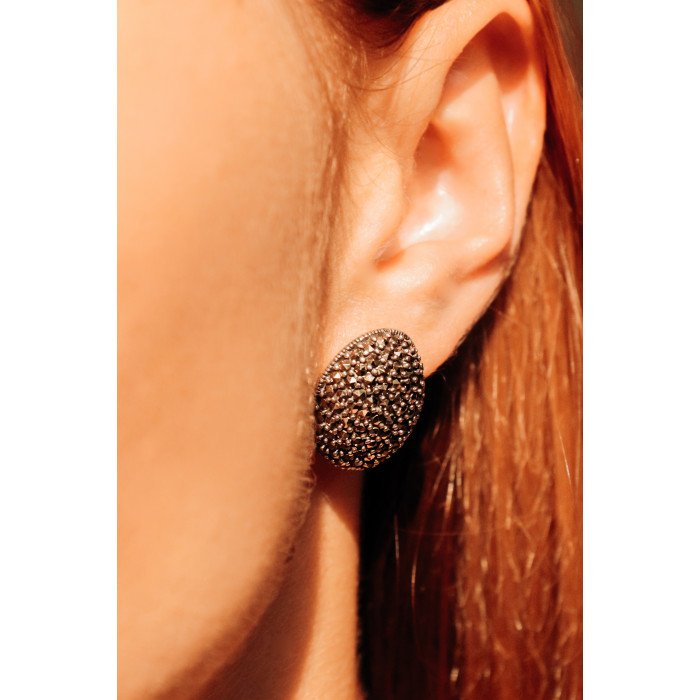 Sky Jewelry Серебряные серьги с марказитом  Любовь