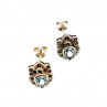 Sky Jewelry Серебряные серьги с топазом и марказитом