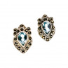 Sky Jewelry Серебряные серьги с топазом и марказитом
