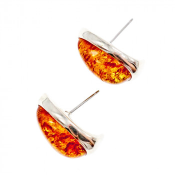 Sky Jewelry Серебряные серьги с янтарем  Капля