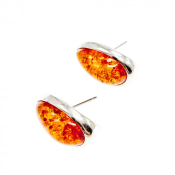 Sky Jewelry Серебряные серьги с янтарем  Капля