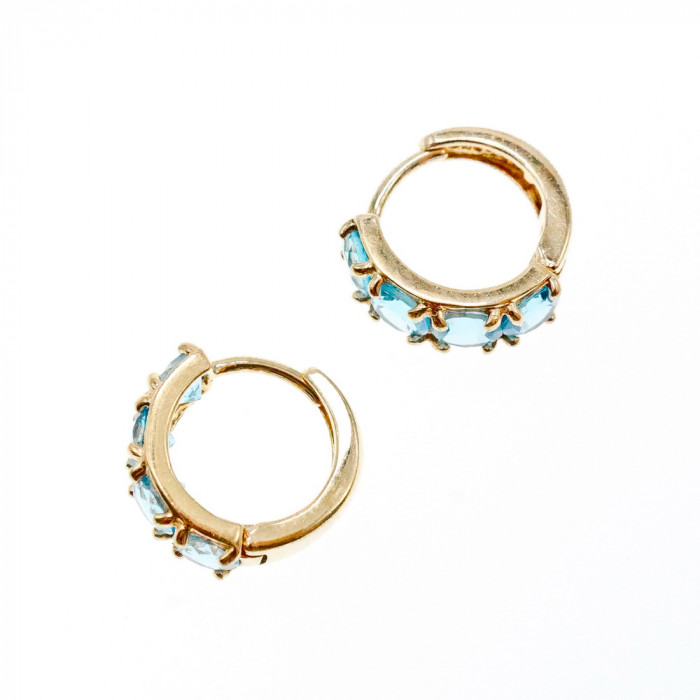 Sky Jewelry Золотые серьги с топазом  Обаяние