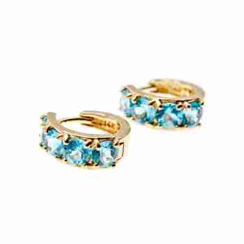 Sky Jewelry Золотые серьги с топазом  Обаяние
