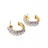 Sky Jewelry Золотые серьги с фианитами  Блеск
