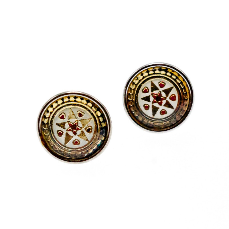 Sky Jewelry Серебряные серьги с гравировкой  Винтаж