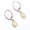 Sky Jewelry Серебряные серьги с жемчугом и фианитами