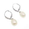 Sky Jewelry Серебряные серьги с жемчугом и фианитами