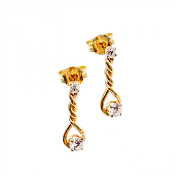 Sky Jewelry Золотые серьги с бриллиантами Italy Milor