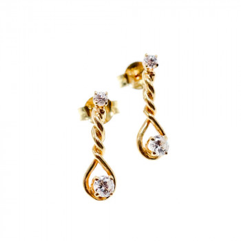 Sky Jewelry Золотые серьги с бриллиантами Italy Milor