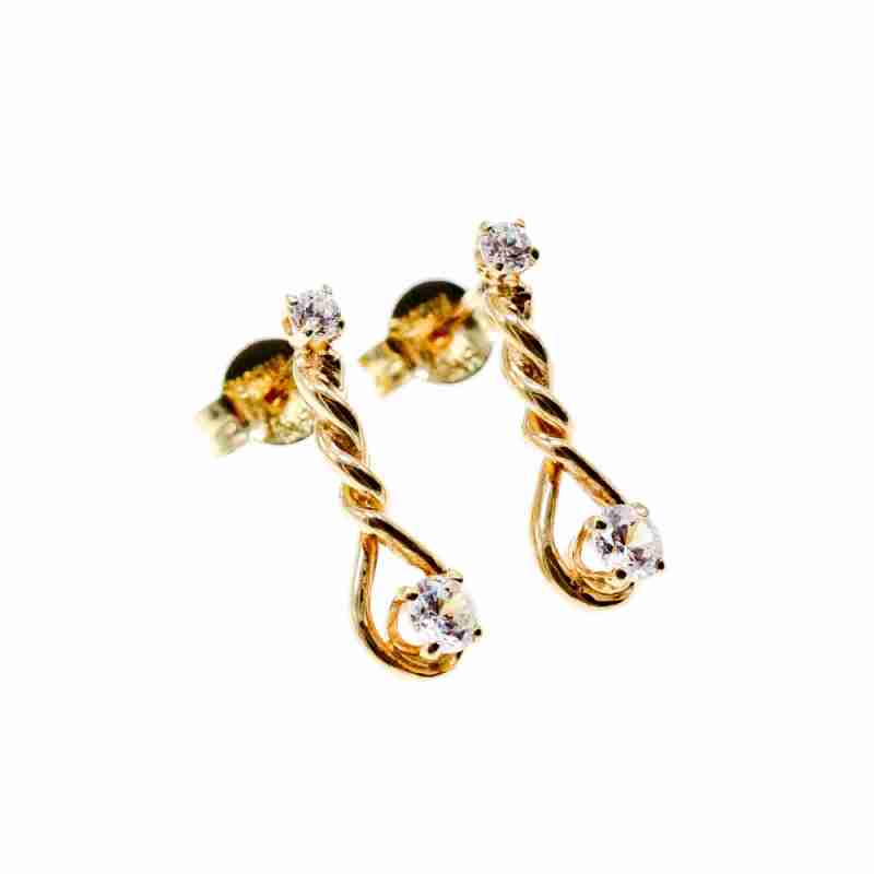 Sky Jewelry Золотые серьги с бриллиантами Italy Milor