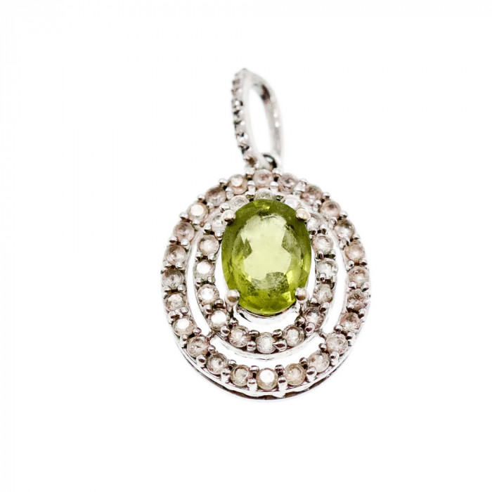 Sky Jewelry Серебряный кулон с камнями берилл и хризолит