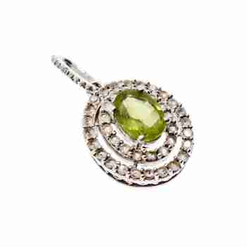 Sky Jewelry Серебряный кулон с камнями берилл и хризолит