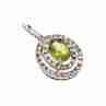 Sky Jewelry Серебряный кулон с камнями берилл и хризолит