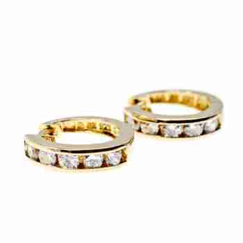 Sky Jewelry Серебряные серьги в позолоте с фианитами