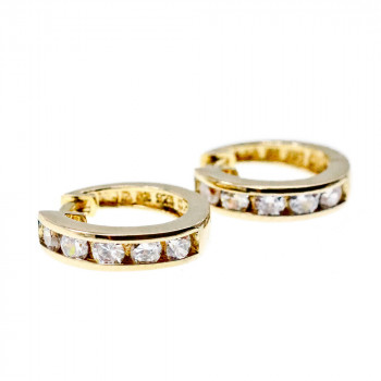 Sky Jewelry Серебряные серьги в позолоте с фианитами