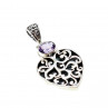 Sky Jewelry Серебряный кулон с аметистом  Сердце