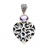 Sky Jewelry Серебряный кулон с аметистом  Сердце