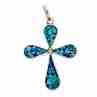 Sky Jewelry Серебряный кулон - крестик с эмалью