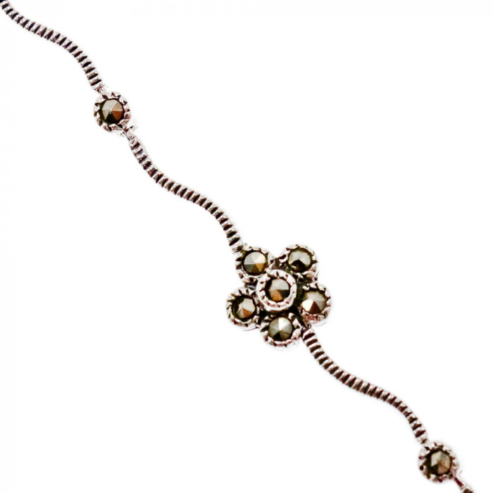 Sky Jewelry Серебряный браслет с марказитами  Цветы