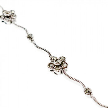 Sky Jewelry Серебряный браслет с марказитами  Цветы