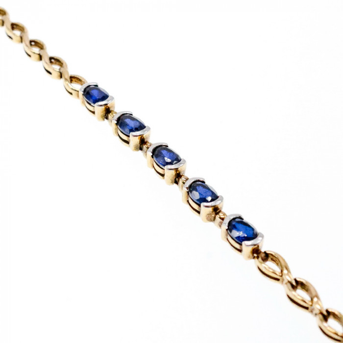 Sky Jewelry Серебряный браслет в позолоте с сапфирами