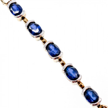 Sky Jewelry Серебряный браслет в позолоте с сапфирами