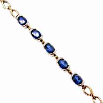 Sky Jewelry Серебряный браслет в позолоте с сапфирами