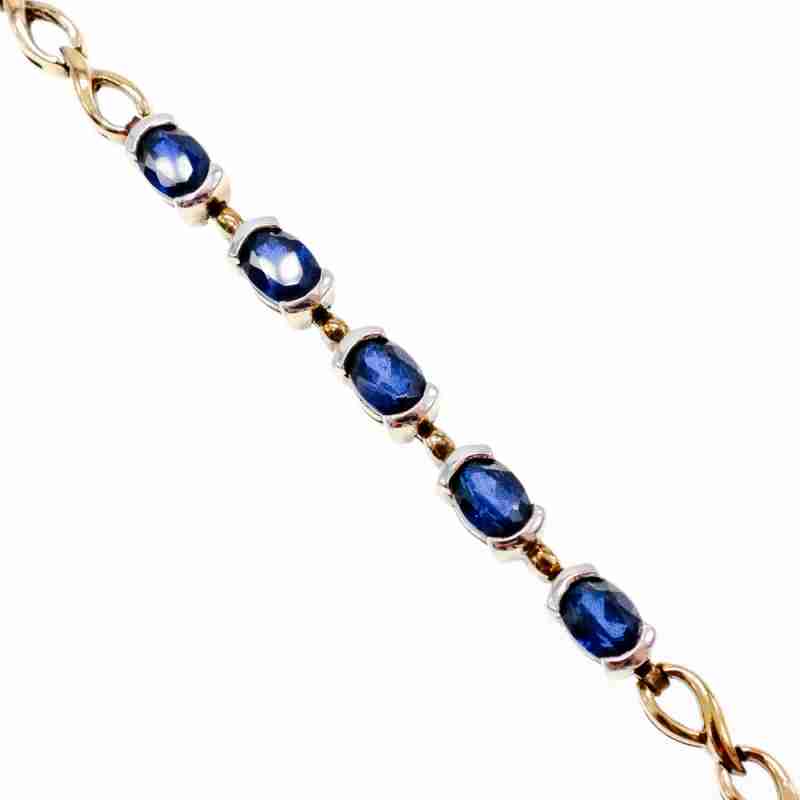 Sky Jewelry Серебряный браслет в позолоте с сапфирами