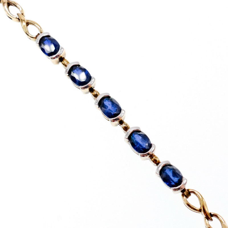 Sky Jewelry Серебряный браслет в позолоте с сапфирами