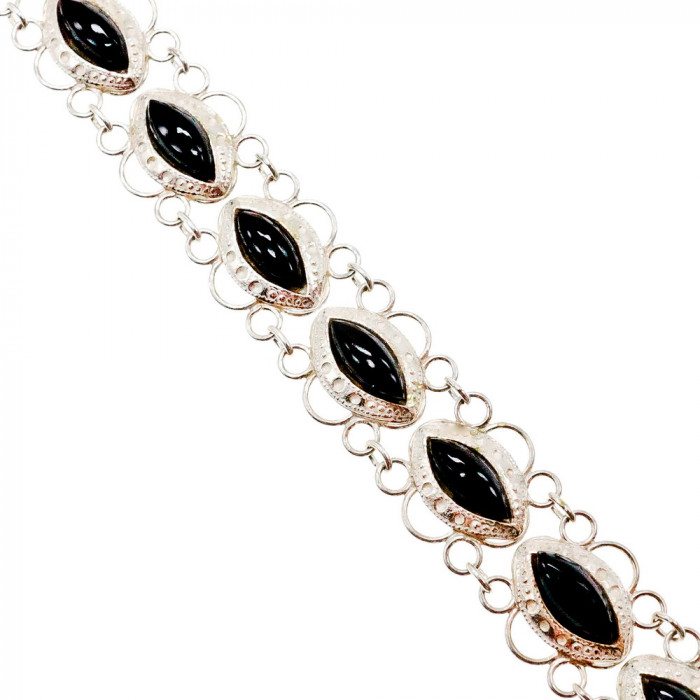 Sky Jewelry Серебряный браслет с ониксом  Ажур