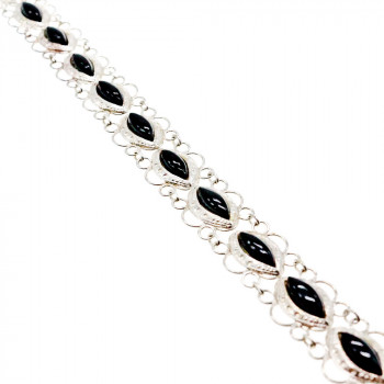 Sky Jewelry Серебряный браслет с ониксом  Ажур