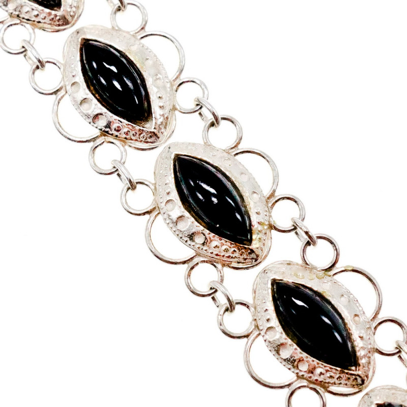 Sky Jewelry Серебряный браслет с ониксом  Ажур