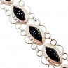 Sky Jewelry Серебряный браслет с ониксом  Ажур