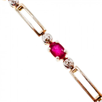 Sky Jewelry Серебряный браслет с розовым топазом